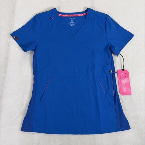 Koi Lite Tops - NWT Koi Lite Scrub Top Womens Slim Fit XS Blue Scrub Top Medical Nurse Charity